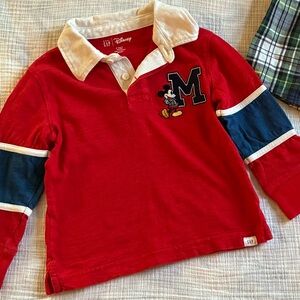 Gap Disney Red and Blue Mickey Mouse Polo 3T
